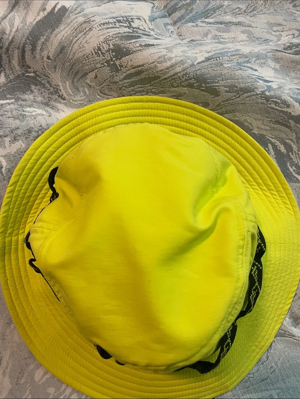 The North Face Kids Neon Yellow Bucket Hat with Black Logo Band